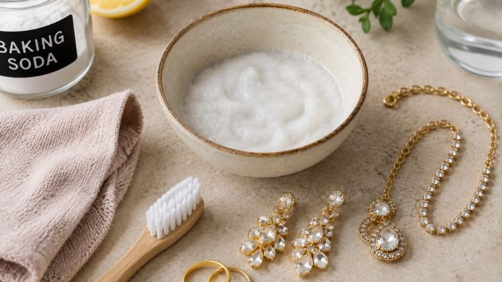 baking soda paste used to polish artificial jewellery