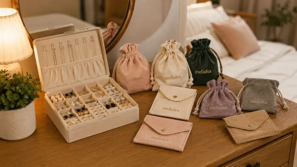 small pouches used for storing artificial jewellery separately