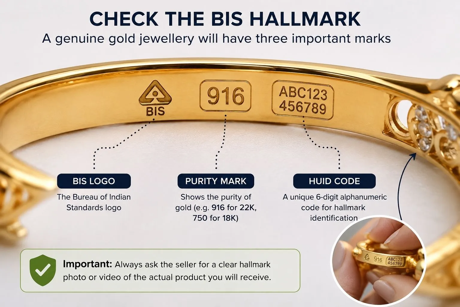BIS hallmark and HUID details to check on gold jewellery