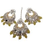 Traditional Earring & Maangtikka Set For Women/ Pearl Studded Chandbali Earrings and Maang Tikka Set Traditional Jewelry for Girls & Women - Image 7