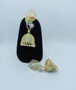 Multicolor Peacock Design Jhumka Earring For Women - Image 3