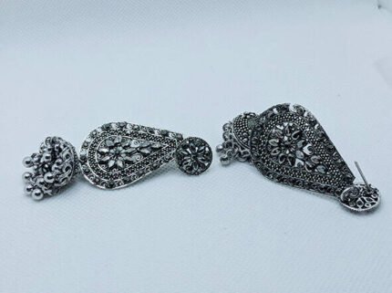 Fancy Stylish Silver Oxidised Ghungroo Charm Earring | Women Alloy Earring