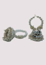 White Gold Stud Pearl Jhumka Earring