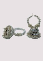 White Gold Stud Pearl Jhumka Earring