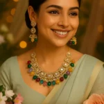 Latest Choker Design Antique Traditional Necklace & Earrings Jewelry Set for Women.