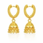 Gold Plated Jhumka Hoop Earrings by mellafex