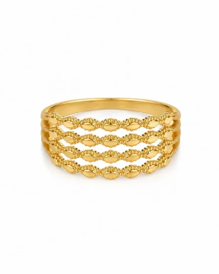 Mellafex Gold Plated Layered Ring for Women