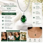 Mellafex Green Crystal Pendant Necklace for Women