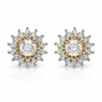 crystal flower stud earrings