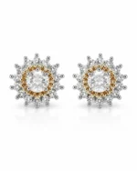 crystal flower stud earrings