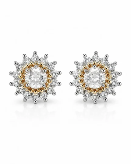 crystal flower stud earrings