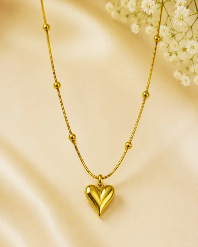 Korean Style Anti-Tarnish Sweet Heart Pendant Necklace